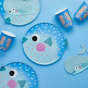 Puffer Fish Paper Plates (8 ct.) by Hootyballoo by Club Green  5038451127729 