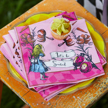 Alice in Wonderland Bright Pink Paper Napkins - 20 Pack, Tea Party
