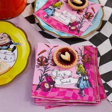 Alice in Wonderland Bright Pink Paper Napkins - 20 Pack, Tea Party