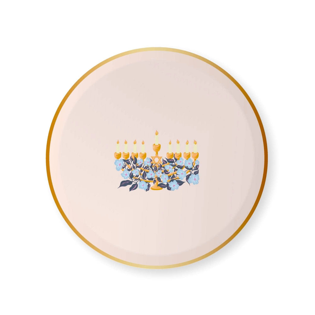 BONJOUR FÊTE X ONE & ONLY PAPER HAPPY HANUKKAH MENORAH SMALL PLATES (8 ct.)