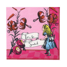 Alice in Wonderland Bright Pink Paper Napkins - 20 Pack, Tea Party