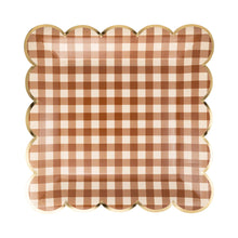 PLPL2687 - Brown Gingham 9" Paper Plate (8ct)