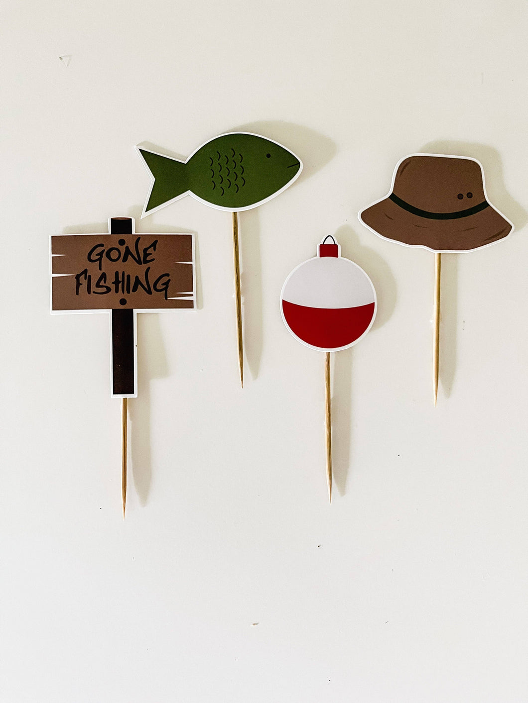 Fishing Cupcake Toppers ( 4 designs, 8 per pack)