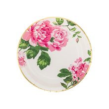 Pink Chintz Floral Paper Plates (8 ct. )