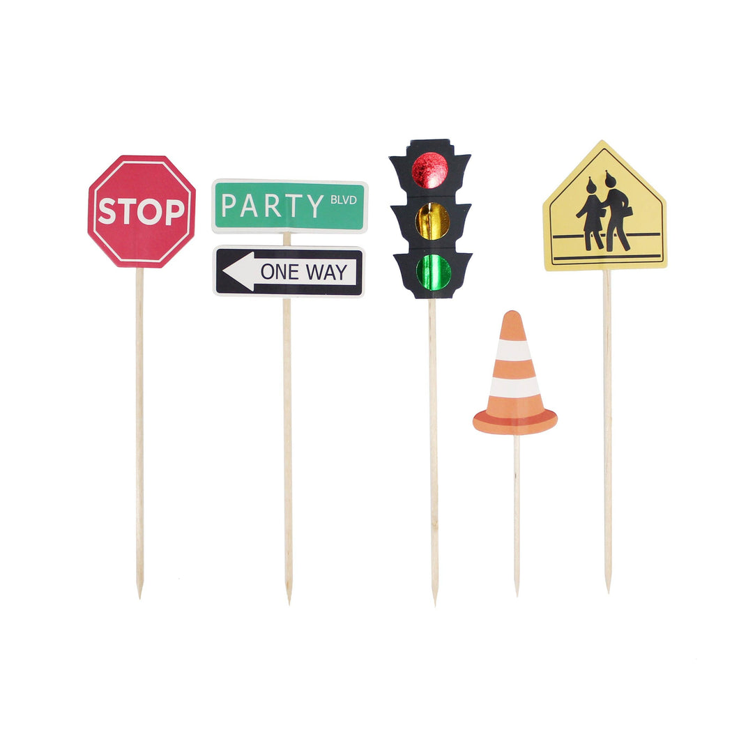 City Signs Cake Toppers, 5 ct