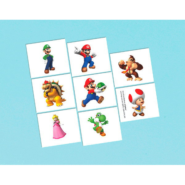 Super Mario Brothers Temporary Tattoos