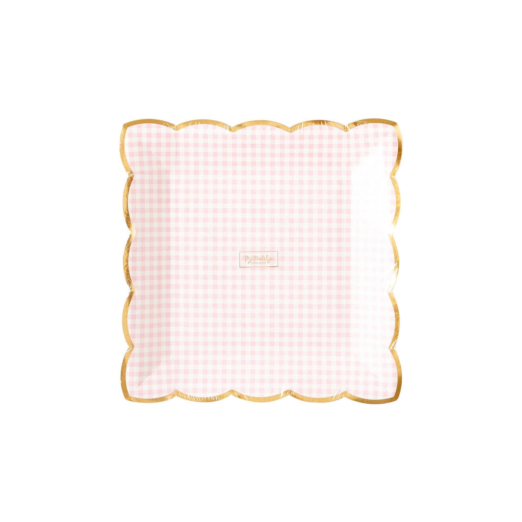 Pink Gingham Plates (8 ct.)