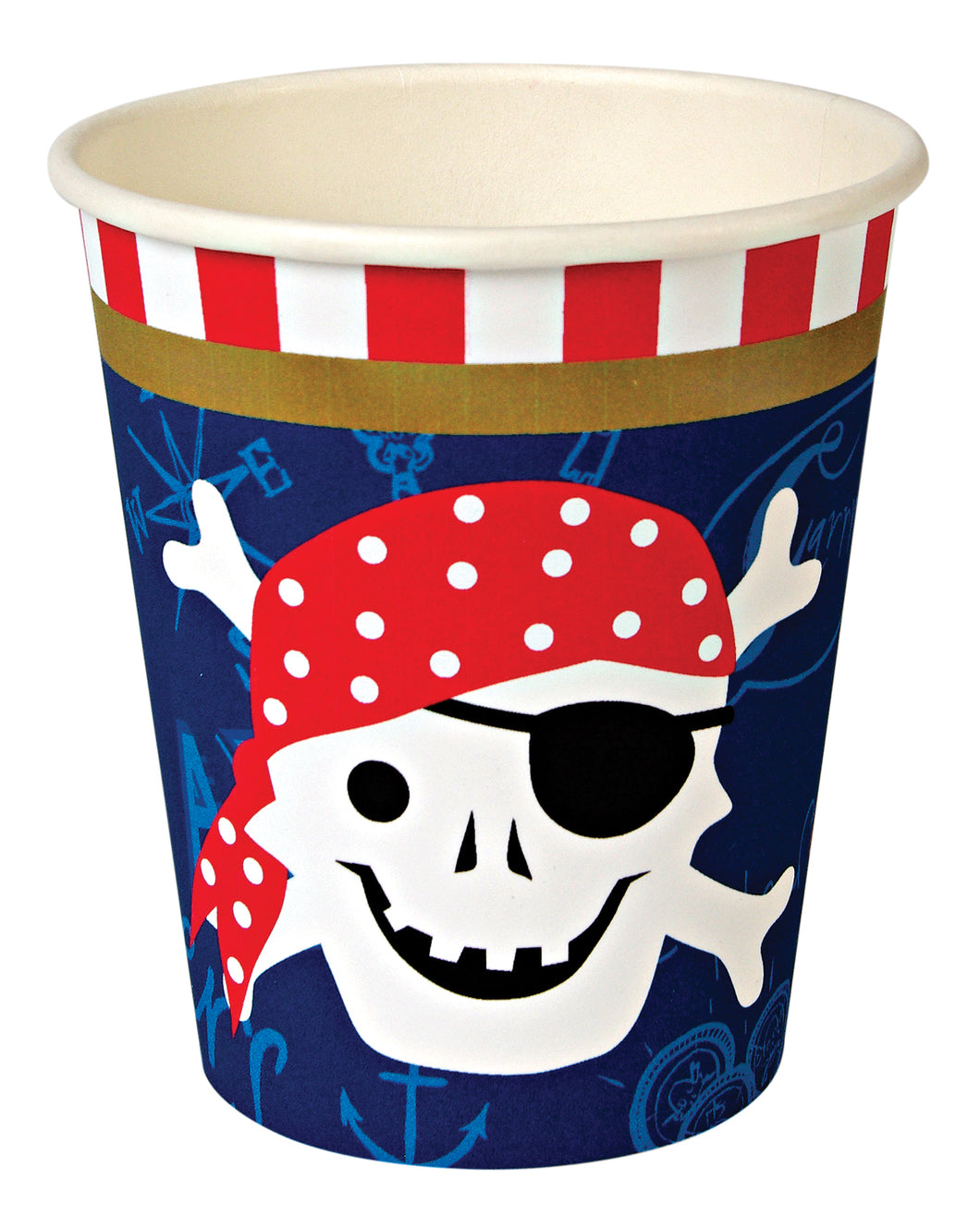 Ahoy There Pirate, 12 hot or cold party cups by meri meri