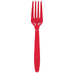 Red Plastic Forks