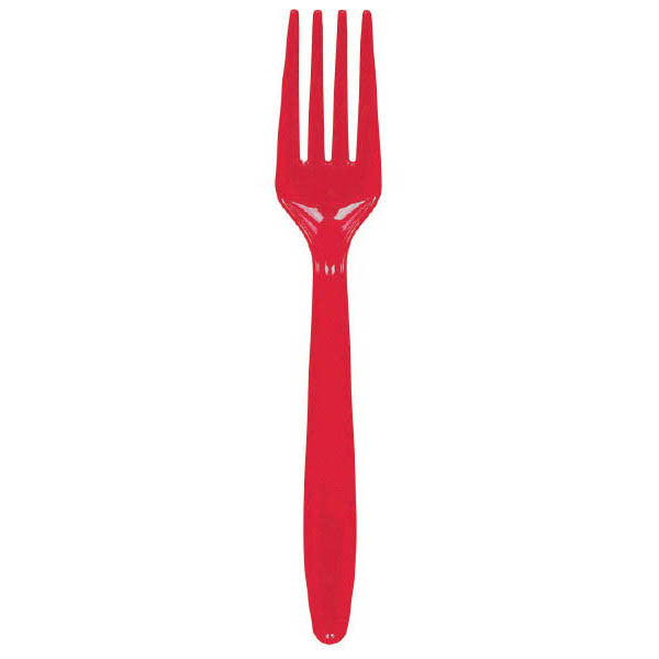 Red Plastic Forks