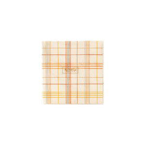 Harvest Fall Scene Plaid Cocktail Napkins ( 24 ct.)