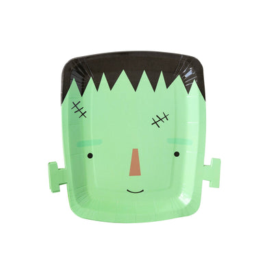 Frank & Mummy Frankenstein Shaped Paper Plates (8 ct.)