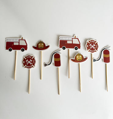 Fire Truck Toppers (8 Count)