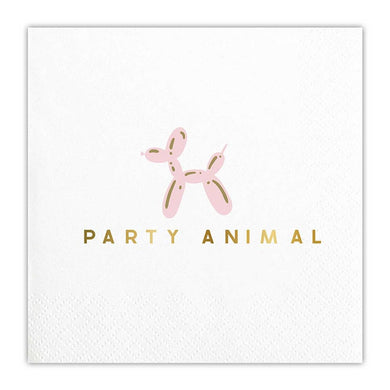 Party Animal Balloon Dog Foil Beverage Napkins ( 20 ct.)