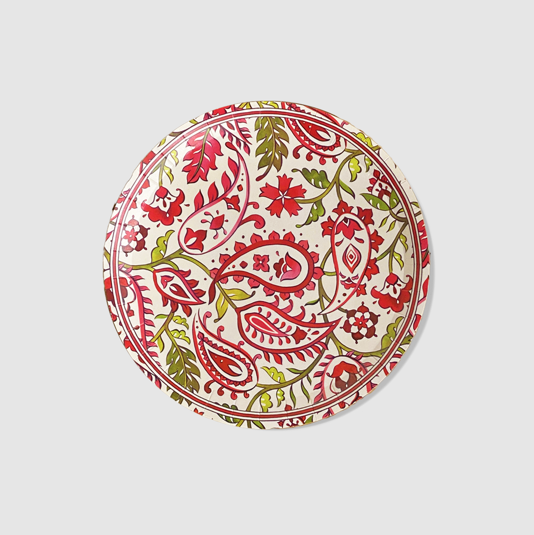 Festive Paisley Large Plates (10 per pack)