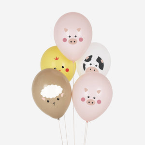 Mini Farm Balloons (5 ct. 4 animals)