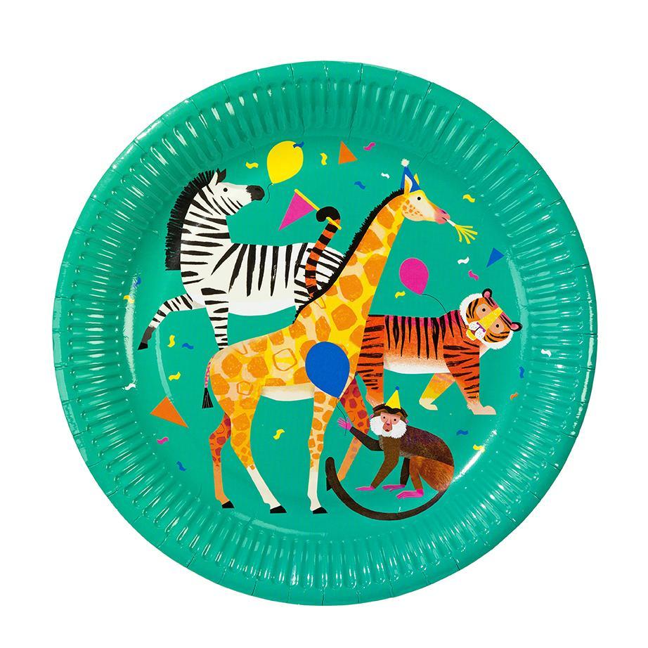 Your party will be wild and fun with these party animal plates!  8 plates per pack size 9
