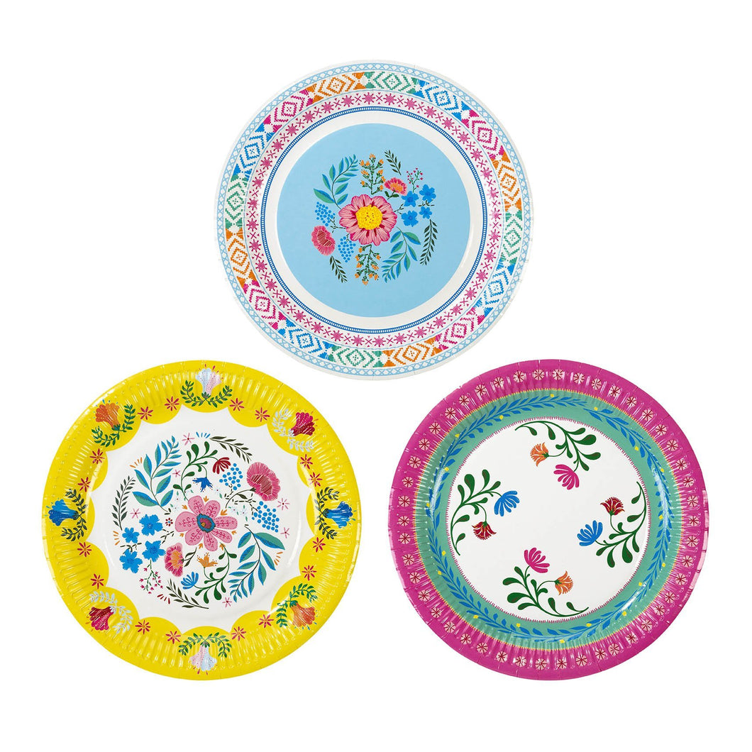These boho themed paper plates come with 3 different floral designs. Each pack contains 12 plates and will fill your party table with gorgeous, vibrant tints! Diameter: 9