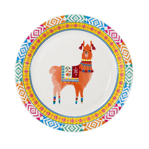 Want to brighten your party with summery feelings? Can't get over with adorable llamas? These round plates with llama design will be your perfect match! These plates come in 8 per pack. Diameter: 9" 