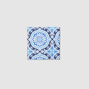 Inspired by Italian tiles, perfect for your next event. These ornately patterned napkins are a modern crowd-pleaser with old-world flair. Includes 25 napkins.  5" X 5" paper napkins Pack of 25 Recyclable and compostable!