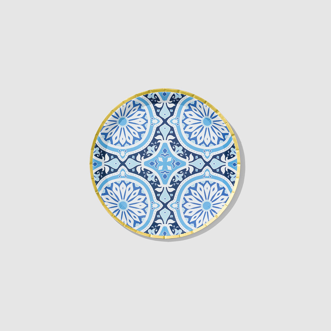 Inspired by Italian tiles, these decorative plates are an easy way to create a vibrant tablescape. Let them take center stage, or pair them with other patterns for an eclectic vibe. Includes 10 plates.  7.25