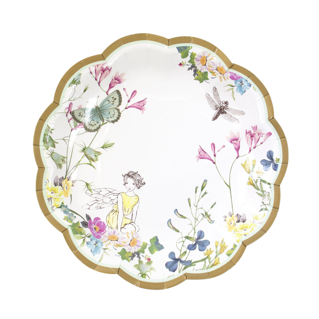 It’s every little'uns fairy birthday dream with these quaint scallop edged paper plates.  Featuring 3 designs full of delicate fairies, butterflies and flowers, these plates come in packs of 12 and are ideal for a floral party for your little birthday fairy.   diameter 7