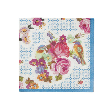 Truly Scrumptious Amuse Bouche Napkins, with lovely vintage floral design, perfect for afternoon tea parties and more.  40 small napkins perfect for afternoon tea or cocktails & canapes.  Size when folded out: 8