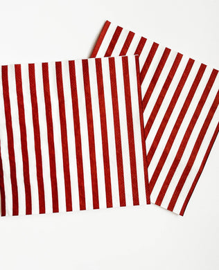 Classic Stripe Red Large Napkins (Set of 16)