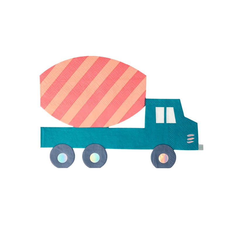 Children who adore construction vehicles will be delighted with these napkins. They are practical and will look amazing on the party table too!  The napkins feature lots of silver holographic foil for a special effect Made from eco-friendly paper Pack of 16 Folded dimensions: 7 x 4.75 inches