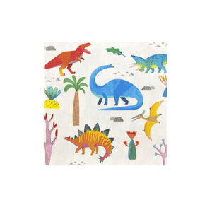 A ROARsome addition to your party! These eye-catching dinosaur napkins are perfect for catching crumbs. Each pack contains 20 napkins  approx size: 6 1/2" x 6 1/2"