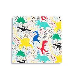 Roar! featuring bold colors and gold foil-pressed elements, these dinosaur napkins are definitely dino-mite!  illustrated by carolyn suzuki for daydream society package contains 16 paper napkins each napkin measures approximately 6.5 inches folded not safe for microwave use