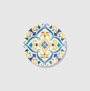 Inspired by summer on the Italian coast. Live the dolce vita with these perfect small plates. 7.25" paper plates Pack of 10 Recyclable and compostable Extra sturdy - pile on the second serving!