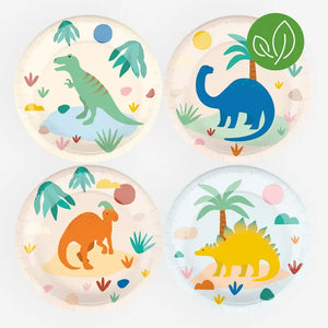 Dino Party Plates ( 8 ct., 4 asst. designs) by My Little Day  3700690812361 