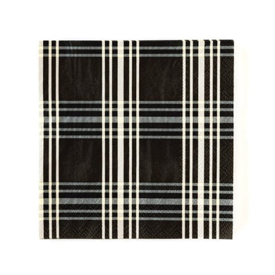 A classic staple, this black plaid cocktail napkin will combine with most any plates for a splendid tablescape. Your impeccable taste will show when your guests dab their mouth with this beautiful cocktail napkin.  • 5