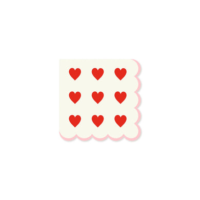 Valentine Pink and Red Hearts Scallop Napkins ( 24 ct.)