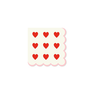 Valentine Pink and Red Hearts Scallop Napkins ( 24 ct.)
