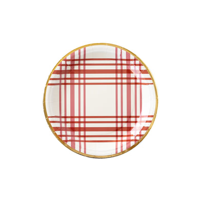 Who says that paper plates can't be upscale? Downtown Friendsgiving to cozy farmhouse family feasts, these plaid paper plates with a touch of gold, will bring a touch of class to your table. And the best part is that there won't be any dishes at the end of the night!  • Includes 8 gold-foiled round plates • 9