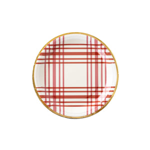 Who says that paper plates can't be upscale? Downtown Friendsgiving to cozy farmhouse family feasts, these plaid paper plates with a touch of gold, will bring a touch of class to your table. And the best part is that there won't be any dishes at the end of the night!  • Includes 8 gold-foiled round plates • 9" round