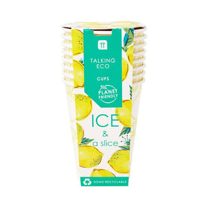 Recyclable Lemon Paper Cups, (Pack of 8)