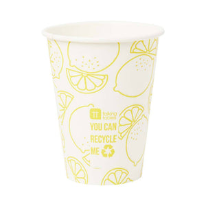 Recyclable Lemon Paper Cups, (Pack of 8)