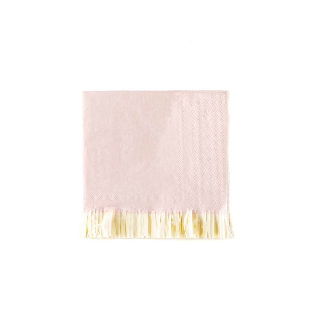 From baby girl showers to ballerina birthdays, these pink fringe napkins add a touch of whimsy to the tablescape. These 5