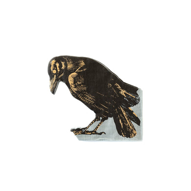 These raven shaped napkins will be a Ravenous addition to your Halloween spooktacular!!  • Includes 18 raven shaped gold foiled napkins • approximately 6