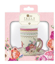 Truly tasteful, our lovely Truly Scrumptious teacups and saucers are the perfect addition to your tea time table, delighting your guests! Each pack contains 12 paper cups and saucers with a lovely vintage floral design. To create a delightful tea party!