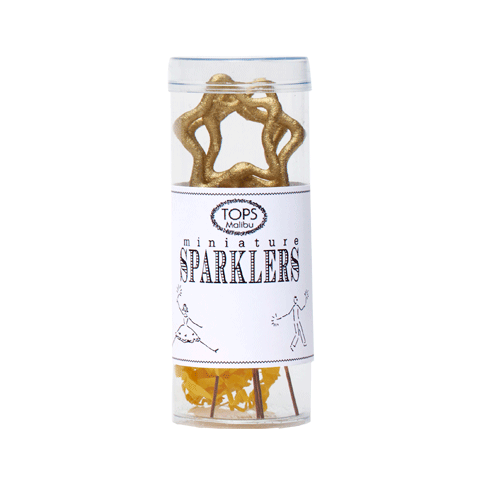 A marvelous golden miniature star shaped sparkler! Perfect for starry nights, special achievements, and dinner parties, sparkle candles are our bestsellers. Add to a cake or special dessert to celebrate birthdays, anniversaries, or for any occasion.   Mini Star Sparklers are 4