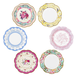 Introducing the bestselling Truly Scrumptious range, Our stunning vintage plate assortment! With everyone’s favourite vintage floral designs, these packs contain 12 paper plates in 6 assorted designs and will give your afternoon tea party a quirky twist! Fill to the brim with sweet treats and tasty food.  Diameter: 18.5cm (7")