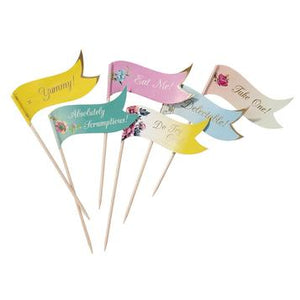 For ravishing refreshments, a pretty decoration that is useful as well. Go to town and decorate your party food, you can also pop a few food flags on the side of a serving dish and use to pick up delicate canapes.Contents: 24 Food Flags, in 8 different designs
