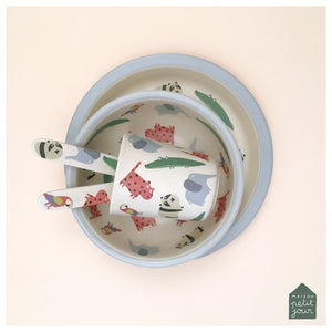 Le Zoo 5 pc. Bamboo Fiber Tableware Set for Baby